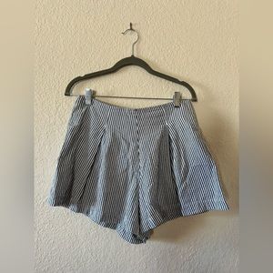 American Apparel Striped A-Line Flared Shorts